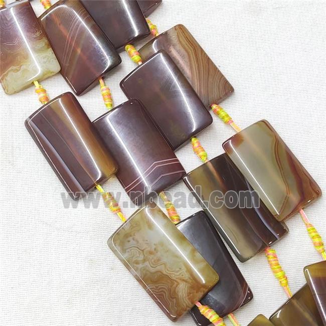 natural Agate Rectangle Beads, coffee dye