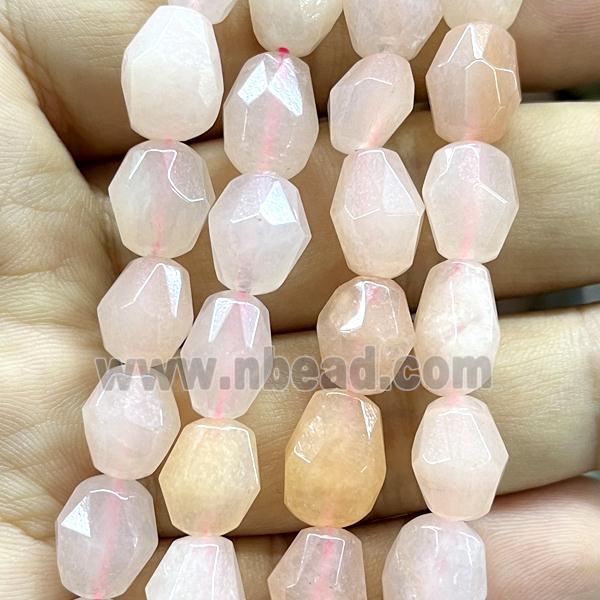 pink Morganite beads, faceted freeform