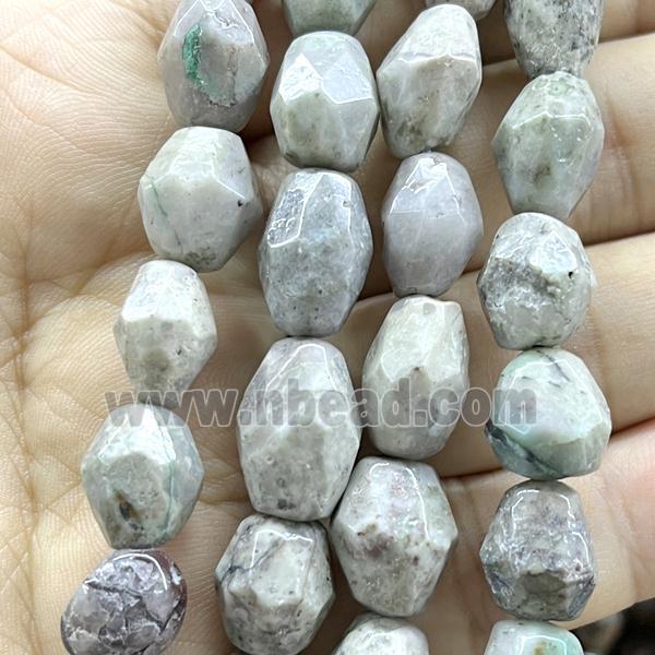 gray Map Jasper beads, faceted freeform
