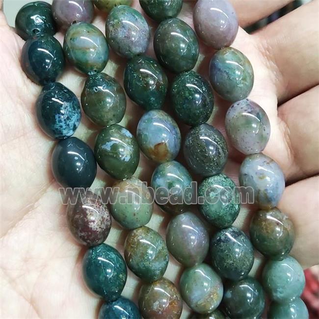 green Moss Agate barrel Beads