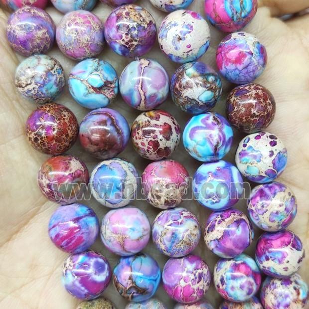 round Imperial Jasper beads, fuchsia