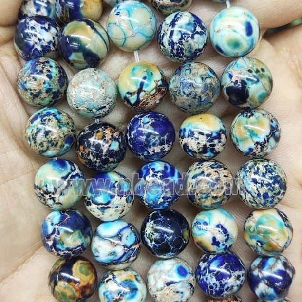 round Imperial Jasper beads, blue