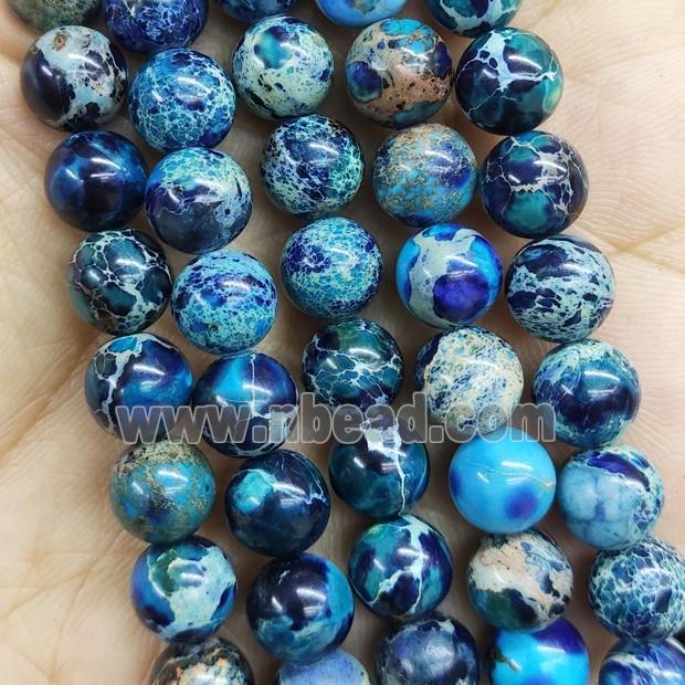 round Imperial Jasper beads, blue