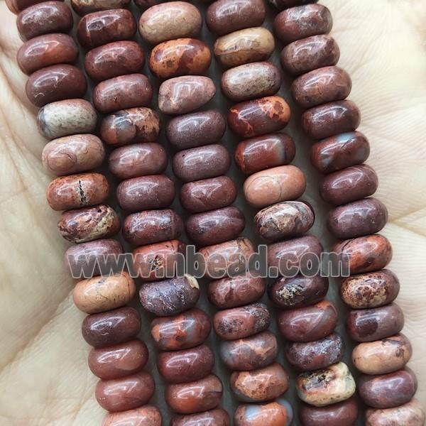 natural red SnakeSkin Jasper rondelle beads