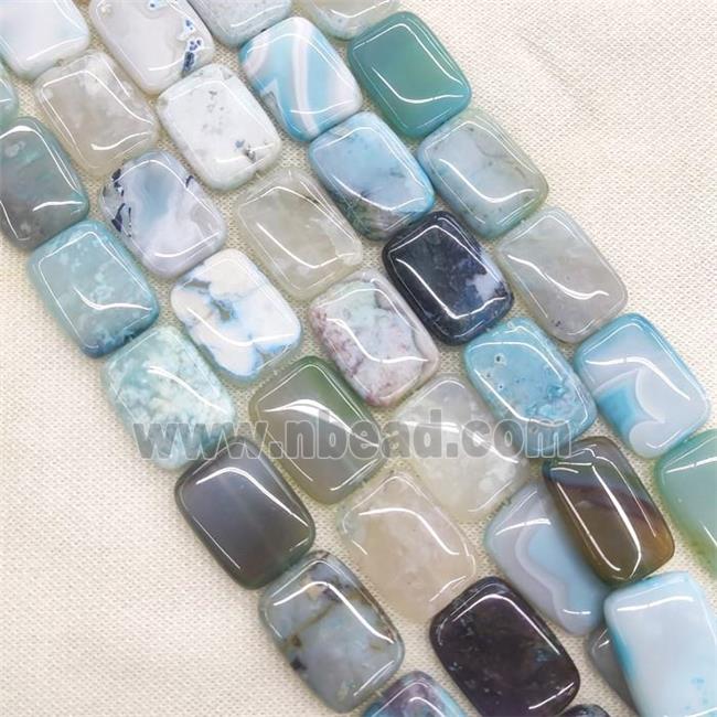 natural Agate rectangle beads, blue dye