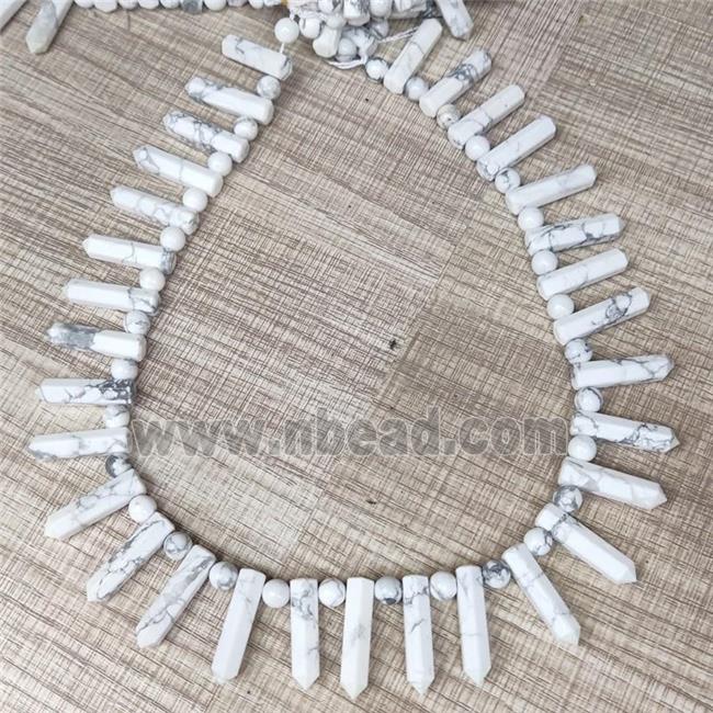 white Howlite Turquoise bullet Beads, AA-grade