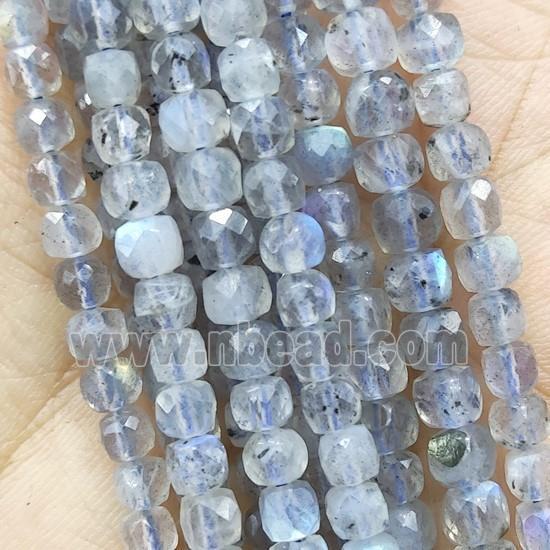 faceted Labradorite cube Beads