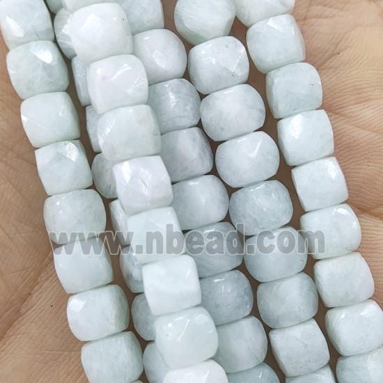 Burmese Jadeite Beads, faceted cube