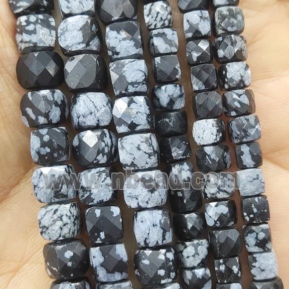 Snowflake Jasper Beads, faceted cube