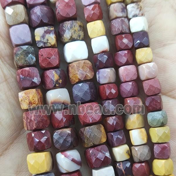 Mookaite Beads, faceted cube