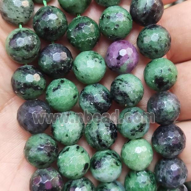 natural Ruby Zoisite Beads faceted round