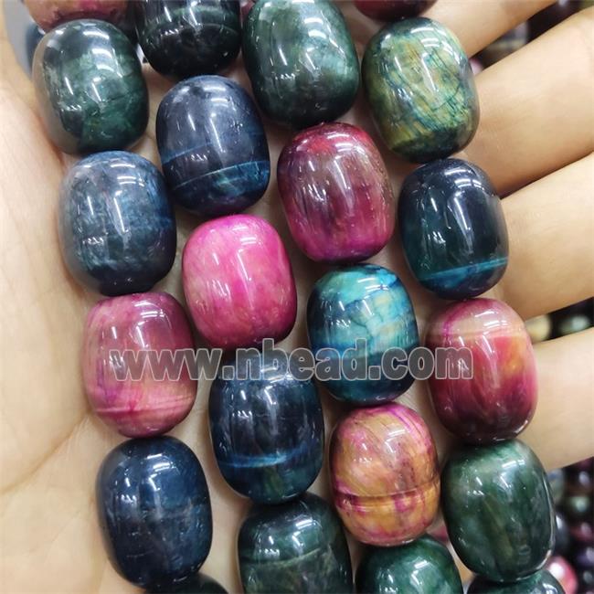 multicolor Tiger eye barrel Beads