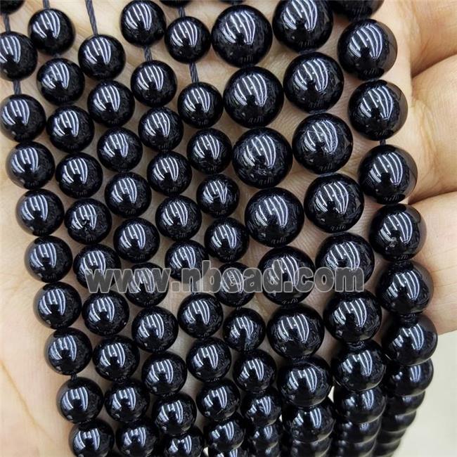natural Black Tourmaline Beads round