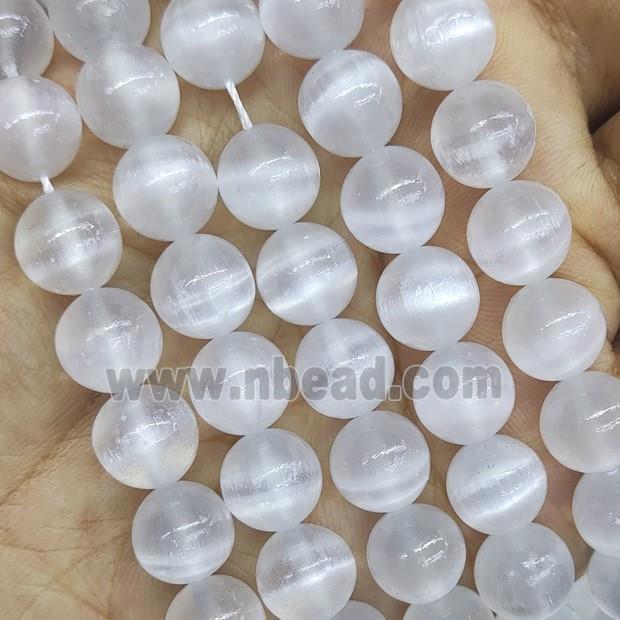 white Selenite Beads round
