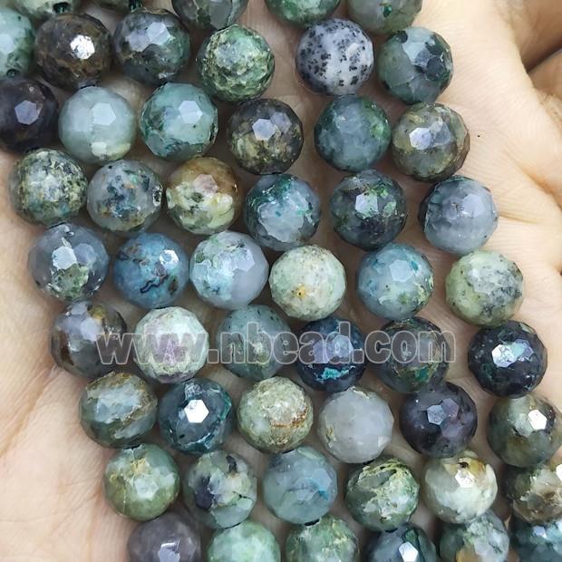 Silica Chrysocolla Beads Faceted Round