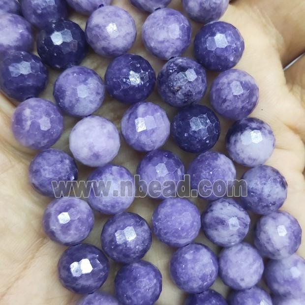 Purple Lepidolite Beads faceted round