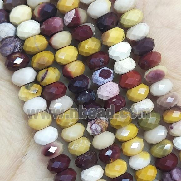 multicolor Mookaite Beads faceted rondelle