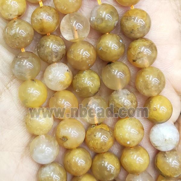 yellow Actinolite Beads round