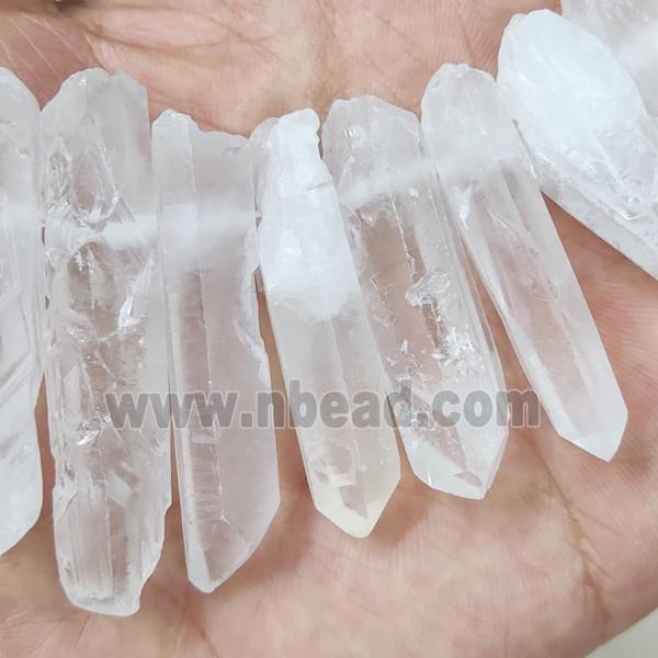 Clear Quartz Crystal Stick Beads