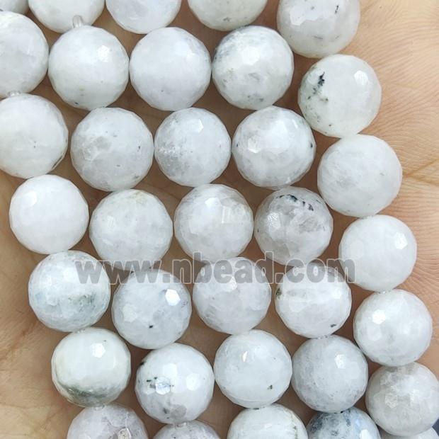 White MoonStone Beads Faceted Round