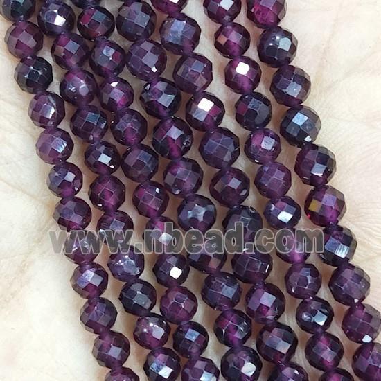 Dark Garnet Seed Beads Faceted Round