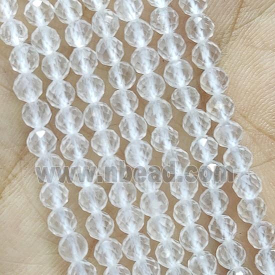 Clear Quartz Seed Beads Faceted Round