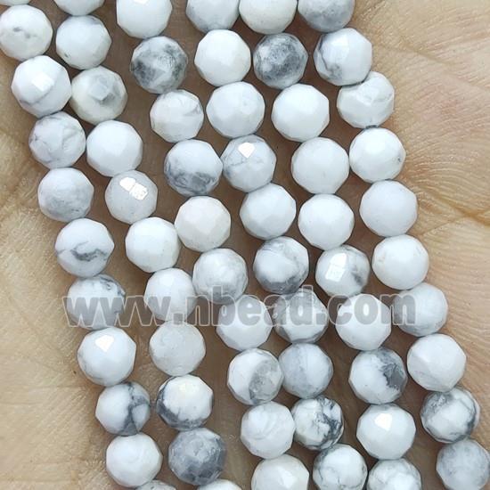 White Howlite Turquoise Seed Beads Faceted Round