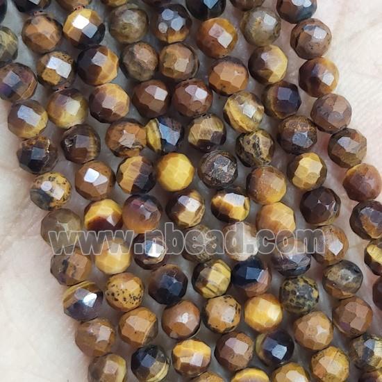 Tiger Eye Pony Beads Faceted Round