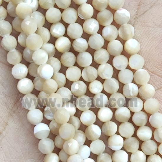 Natural Shell Beads Faceted Round