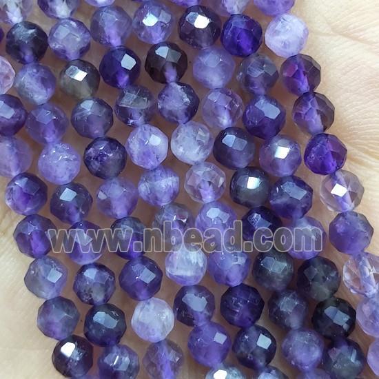 Natural Amethyst Beads Purple Faceted Round