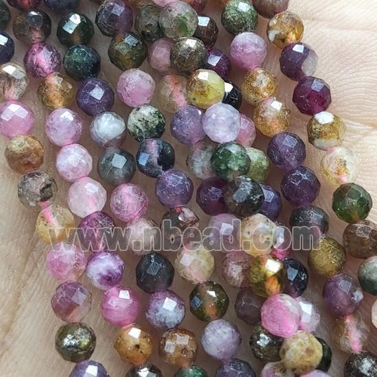Tourmaline Beads Multicolor Faceted Round