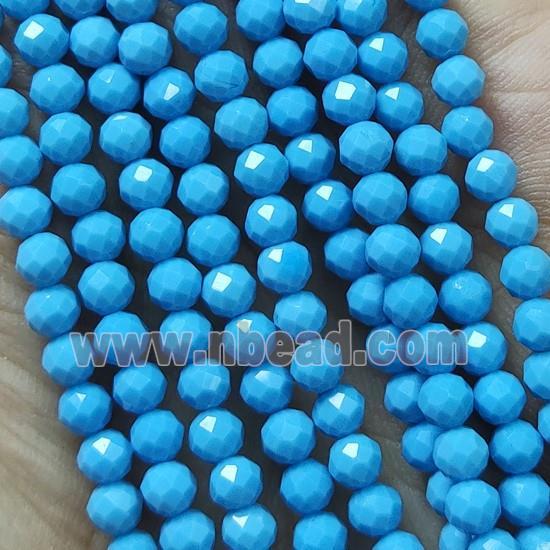 Blue Magnesite Turquoise Seed Beads Faceted Round