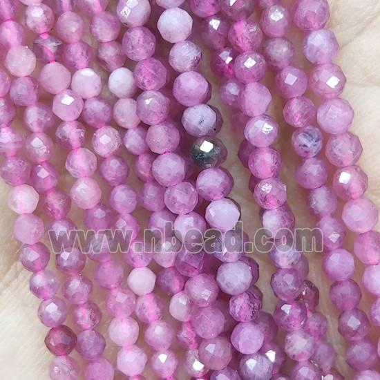 Pink Tourmaline Beads Seed Faceted Round