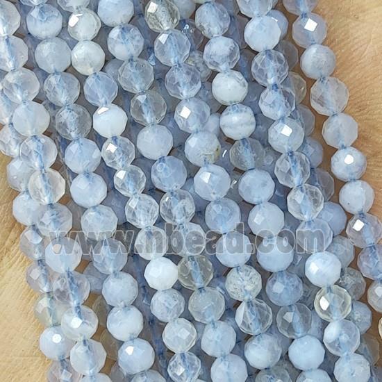Blue Lace Agate Seed Beads Faceted Round