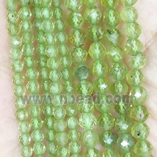 Green Peridot Beads Faceted Round A-Grade