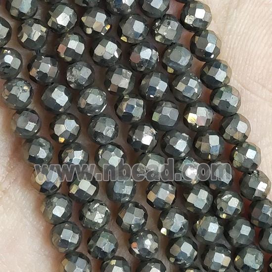 Pyrite Beads Tiny Faceted Round