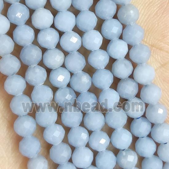 Blue Angelite Beads Faceted Round