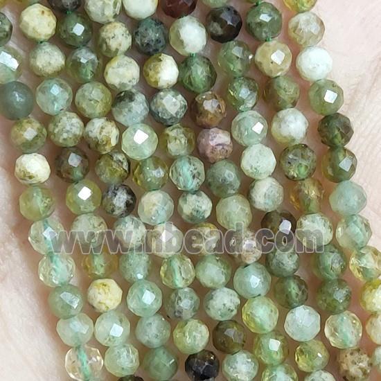 Green Garnet Seed Beads Faceted Round