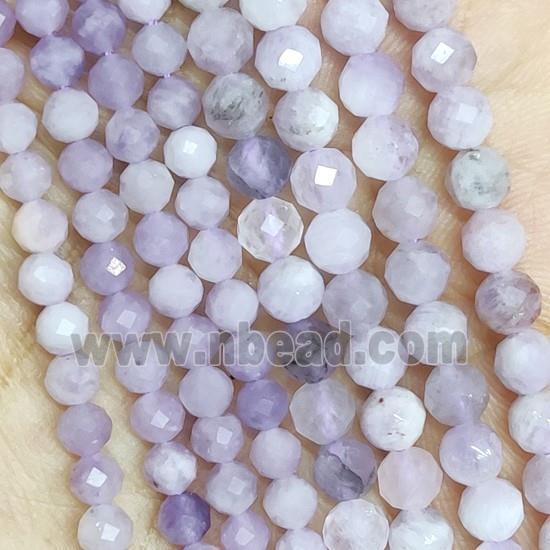 Lepidolite Beads Faceted Round