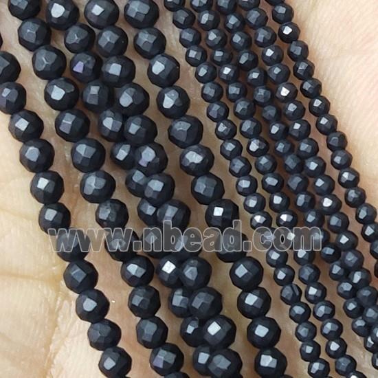 Black Jasper Seed Beads Faceted Round