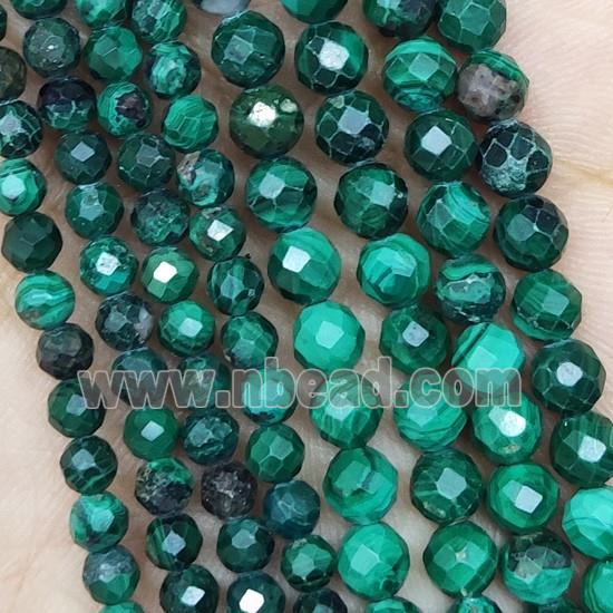 Green Malachite Beads Tiny Faceted Round
