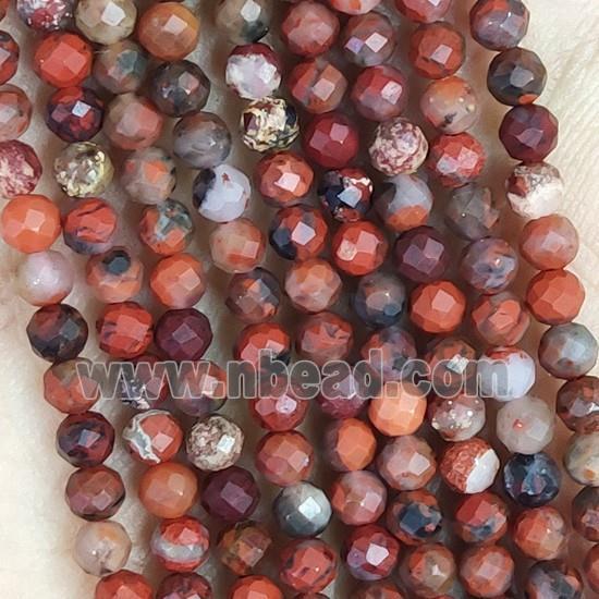 Red Jasper Beads Tiny Faceted Round