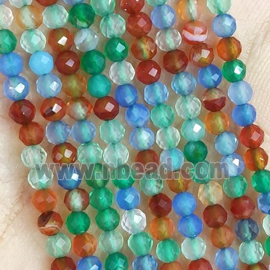Mixed Agate Seed Beads Dye Faceted Round