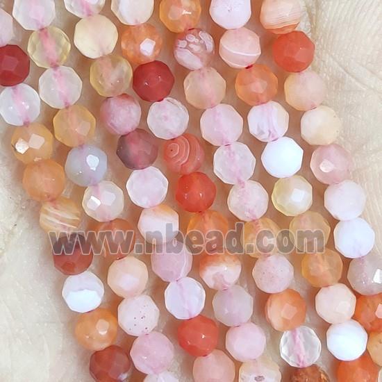 Red Botswana Agate Beads Tiny Faceted Round