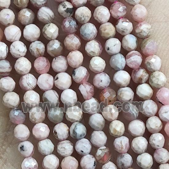 Pink Rhodochrosite Seed Beads Faceted Round