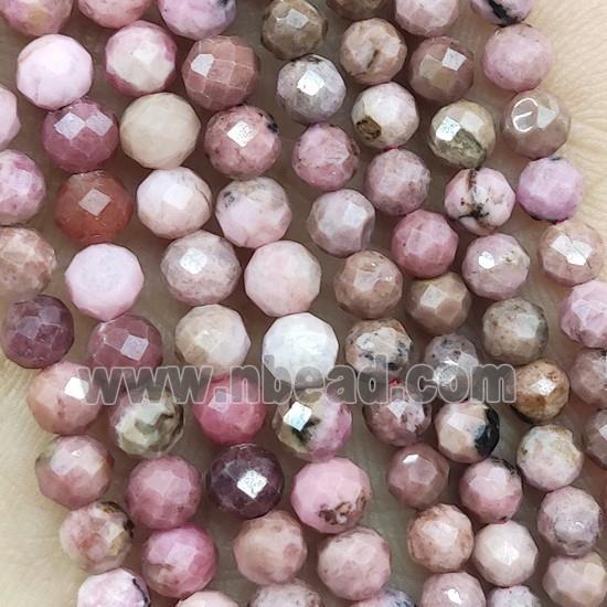 Pink Rhodonite Beads Faceted Round B-Grade