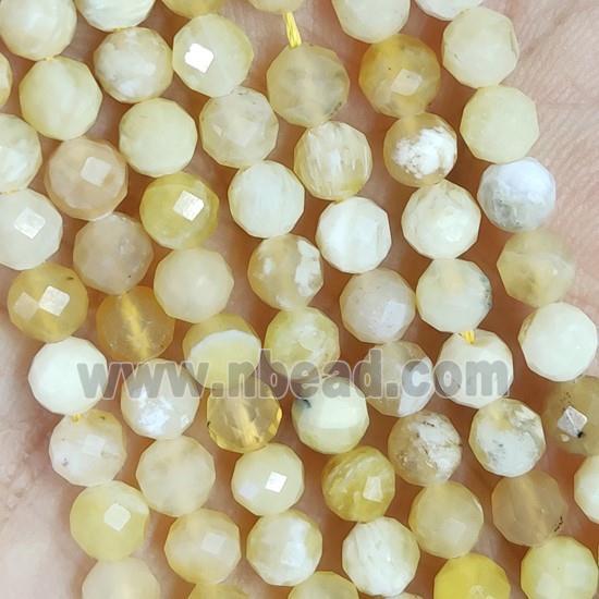 Yellow Opal Beads Faceted Round