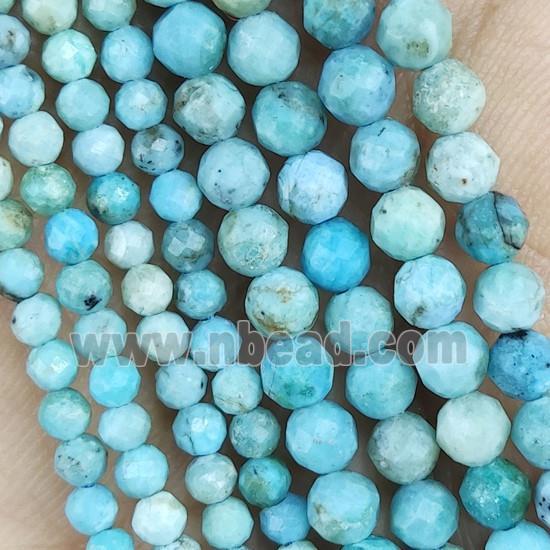 Natural Blue Turquoise Beads Faceted Round