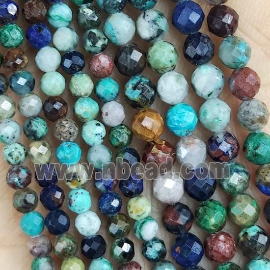Azurite Beads Multicolor Faceted Round