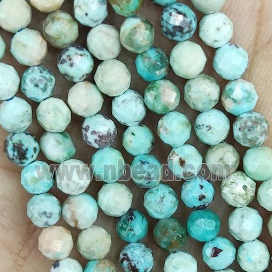 Turquoise Beads Tiny Faceted Round